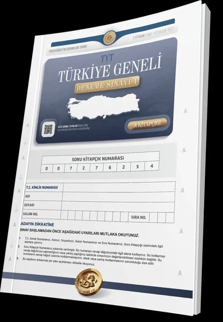 TYT Türkiye Geneli Deneme Sınavı-1 soru kitapçığı